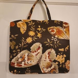 Vintage 1960s Margaret Smith Canvas Purse Handbag in Butterfly Print